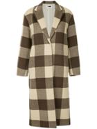 H Beauty & Youth Checked Single-breasted Coat - Brown