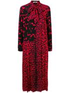 Givenchy Lavallière Collar Midi Dress - Red