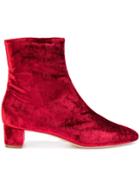 Oscar Tiye Velvet Ankle Boots - Red