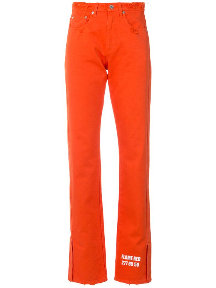 Msgm Logo Print Trousers - Yellow & Orange