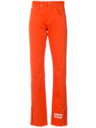 Msgm Logo Print Trousers - Yellow & Orange