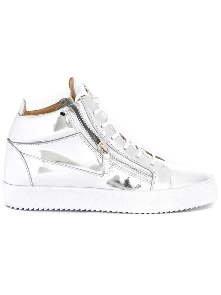 Giuseppe Zanotti Design Kriss Sneakers, Men's, Size: 45, Grey, Leather/rubber