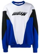 Msgm Colour Block Logo Sweatshirt - Blue