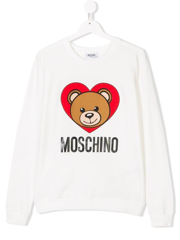 Moschino Kids Teen Teddybear Print Sweatshirt - White