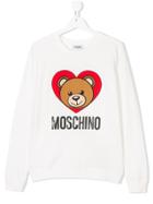 Moschino Kids Teen Teddybear Print Sweatshirt - White