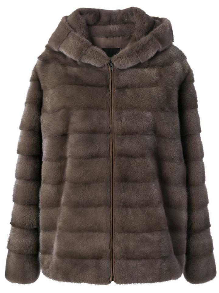 Liska Rita Fur Trimmed Coat - Grey