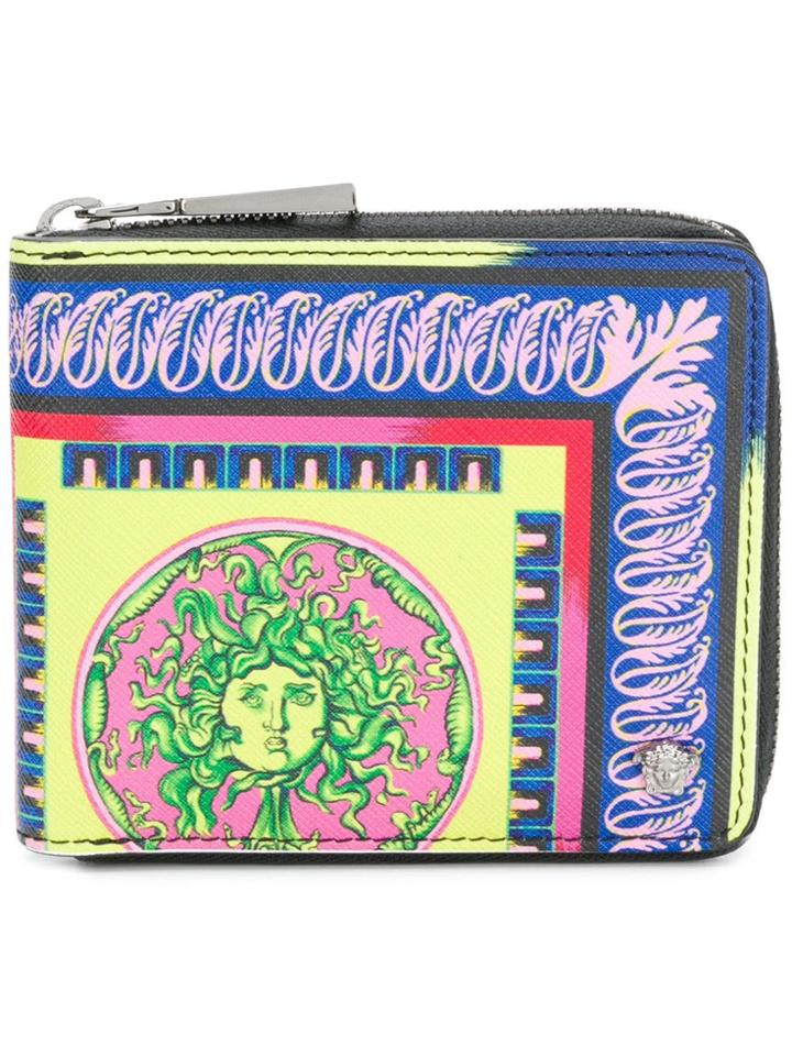 Versace Baroque Zipped Wallet - Black