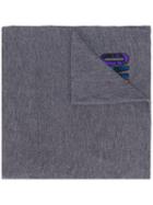 Moschino Embroidered Logo Scarf, Women's, Grey, Wool/acrylic