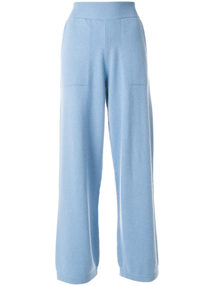 Barrie Flared Cashmere Trousers - Blue
