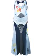 Junya Watanabe Comme Des Garçons Patchwork T-shirt Maxi Dress, Women's, Size: Small, Blue, Cotton