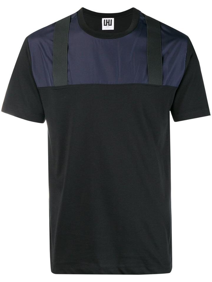 Les Hommes Urban Contrast Colour T-shirt - Black