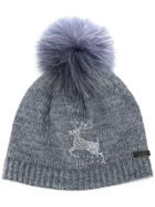Norton Pom Pom Reindeer Hat - Grey