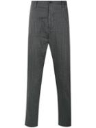 Transit - Striped Tapered Trousers - Men - Ramie/cotton - M, Grey, Ramie/cotton