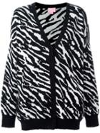 Giamba Zebra Pattern Cardigan, Women's, Size: 40, Black, Polyamide/mohair/alpaca/virgin Wool