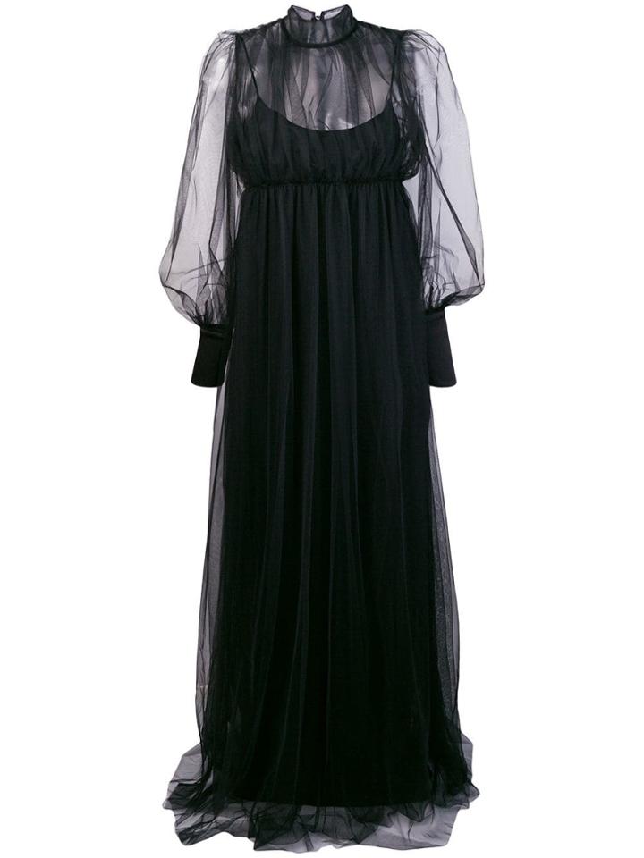Wandering Long Tulle Dress - Black
