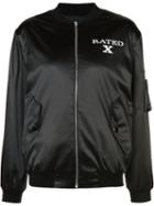 Jeremy Scott Slogan Bomber Jacket, Women's, Size: 40, Black, Cotton/polyester/other Fibers
