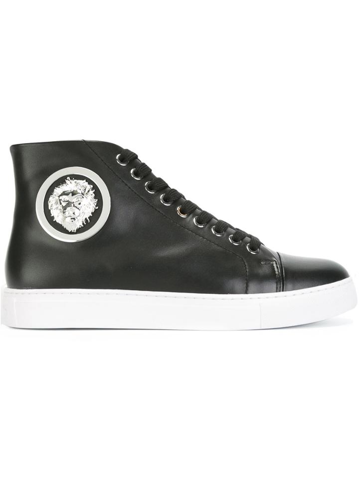 Versus Lion Embellished High-top Sneakers - Black