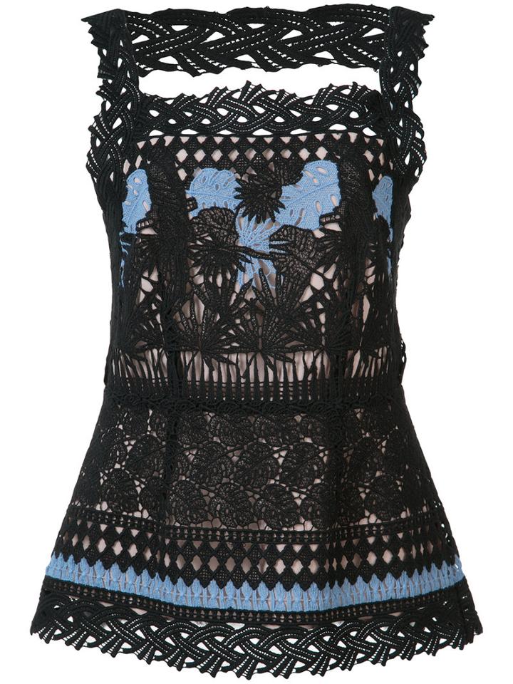 Yigal Azrouel - Bird Garden 'folly Guipure' Top - Women - Polyester - 4, Women's, Black, Polyester