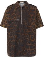 Burberry Short-sleeve Leopard Print Cotton Shirt - Brown