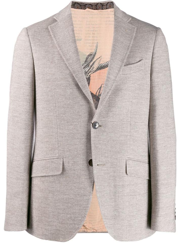 Etro Classic Plaid Single-breasted Blazer - Neutrals