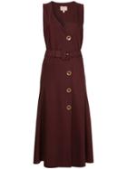 Liya Belted Mid-length Dress - Pink & Purple