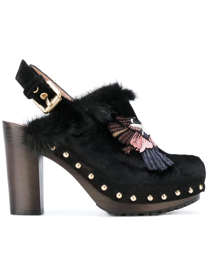 Alberta Ferretti Ankle Length Sandals - Black