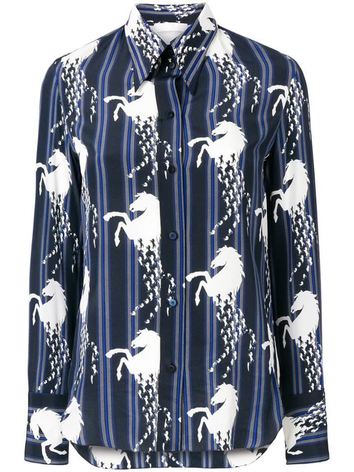 Chloé Horse-print Shirtc - Blue