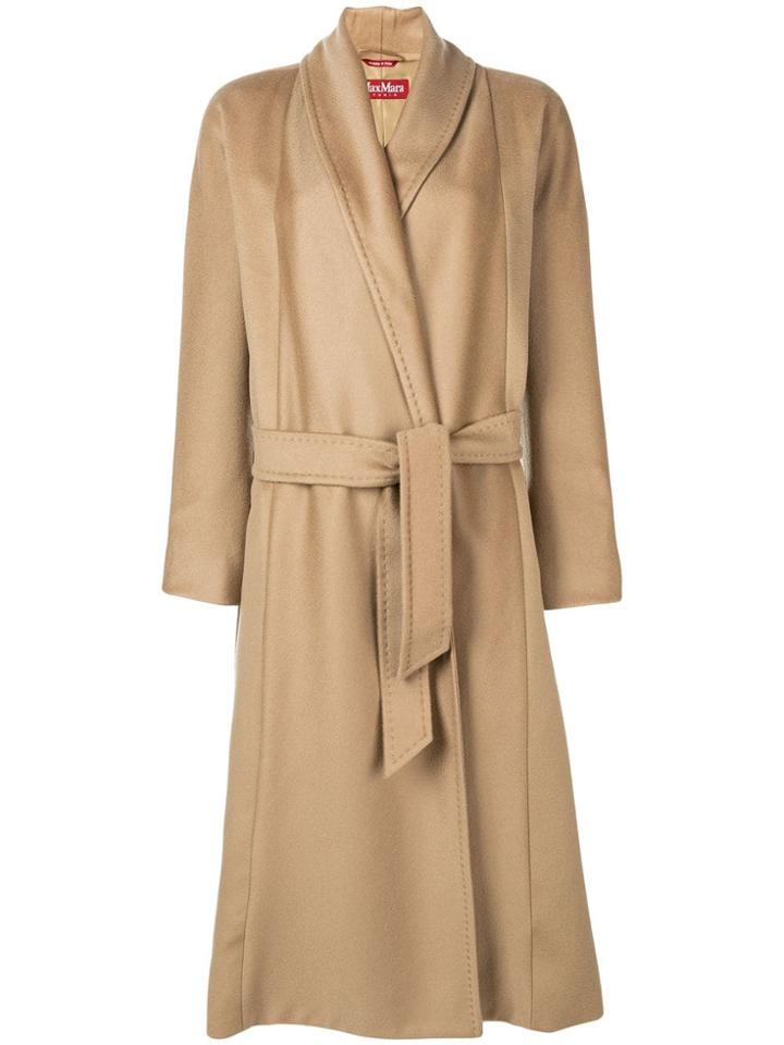 Max Mara Studio Belted Midi Coat - Neutrals