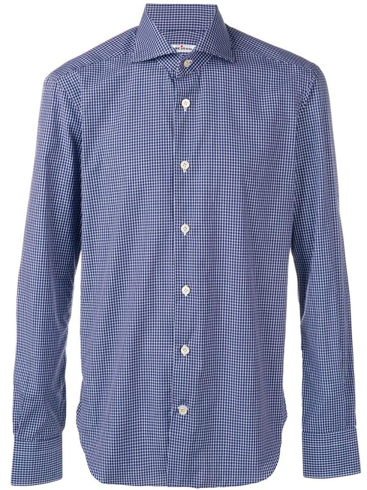 Kiton Micro-check Shirt - Blue