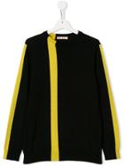 Marni Kids Teen Colour Block Asymmetric Stripe Sweatshirt - Black