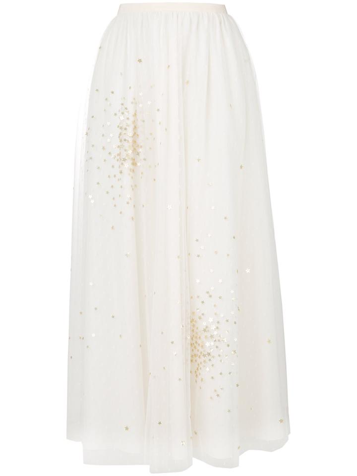 Red Valentino Sequin Star Layer Skirt - White