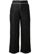 Aviù - Cropped Trousers - Women - Cotton/polyester/spandex/elastane/polyimide - 40, Black, Cotton/polyester/spandex/elastane/polyimide