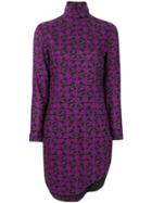 Versace Vintage Arabesque Print Turtleneck Dress - Black