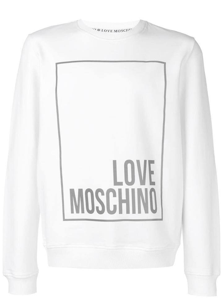 Love Moschino Logo Printed Sweater - White