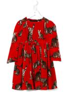 Dolce & Gabbana Kids Bengal Cat Print Dress, Girl's, Size: 6 Yrs, Red