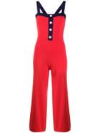 Staud Buttoned Jumpsuit - Red