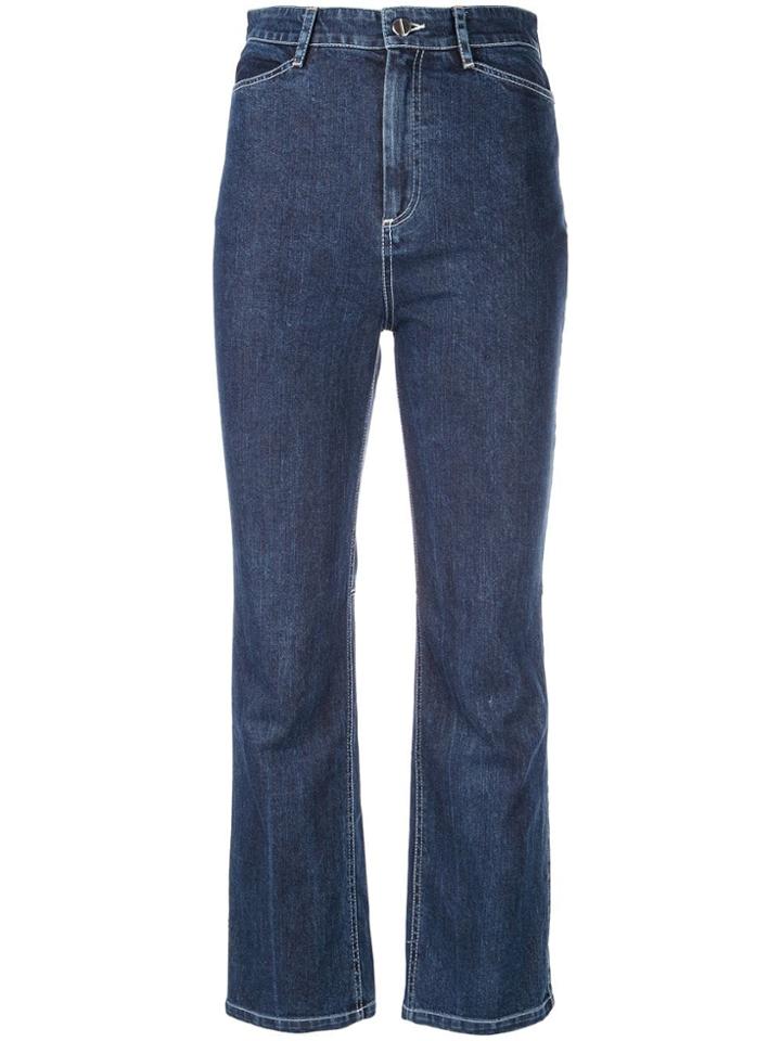 Rosetta Getty Cropped Skinny Flare Jeans - Blue