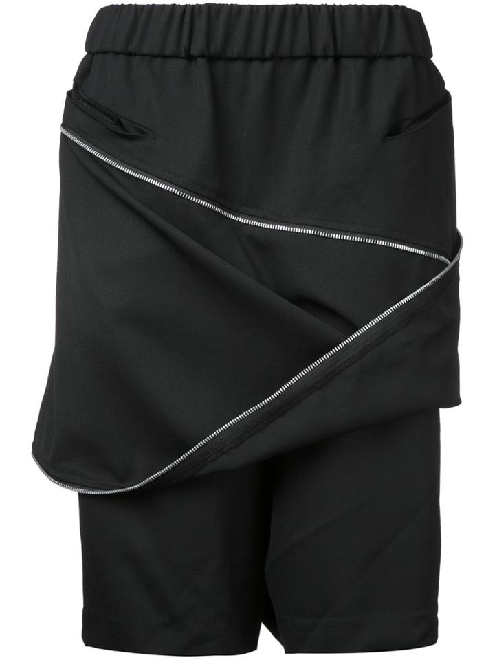 Moohong Zip Front Track Shorts - Black