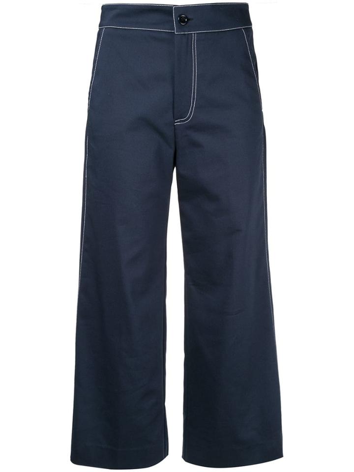 Vivetta Cropped Straight-leg Trousers - Blue