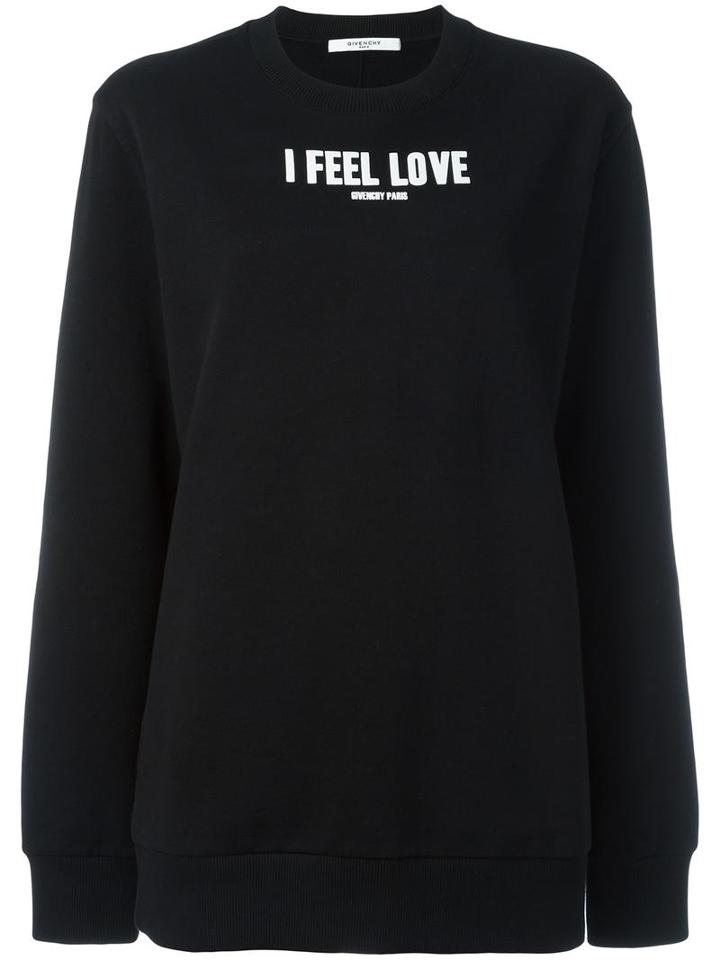 Givenchy I Feel Love Printed Sweatshirt, Women's, Size: Small, Black, Cotton