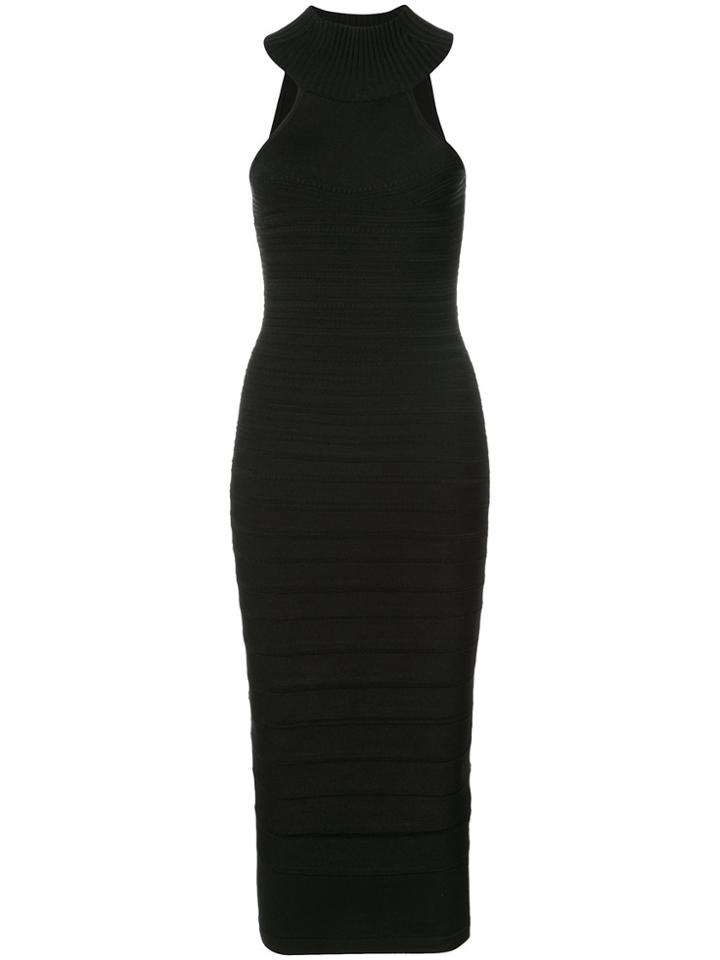 Cushnie Et Ochs Ribbed Detail Fitted Dress - Black