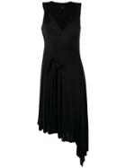 Pinko Tie Waist Asymmetric Dress - Black