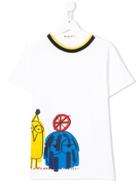 Marni Kids Teen Cartoon Print T-shirt - White