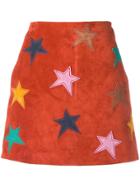 Saint Laurent Star Patch Mini Skirt - Red