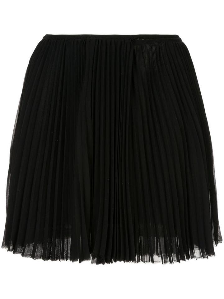 Comme Des Garçons Pre-owned Semi-sheer Pleated Mini Skirt - Black