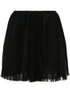 Comme Des Garçons Pre-owned Semi-sheer Pleated Mini Skirt - Black