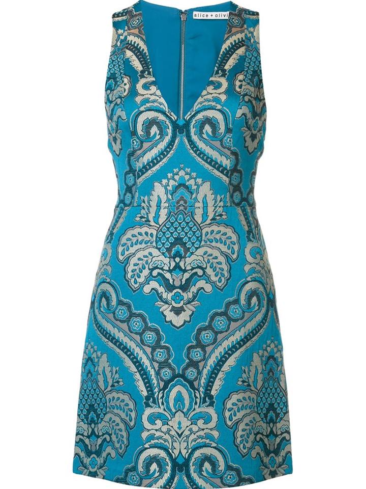 Alice+olivia Damask Print Shift Dress