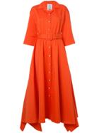 Rosie Assoulin Belted Shirt Dress - Yellow & Orange
