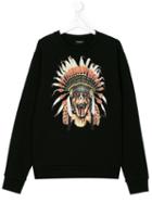 Marcelo Burlon County Of Milan Kids - Snake Headdress Print Sweatshirt - Kids - Cotton/polyester - 14 Yrs, Black