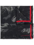 Alexander Mcqueen Camouflage Rose Scarf - Grey